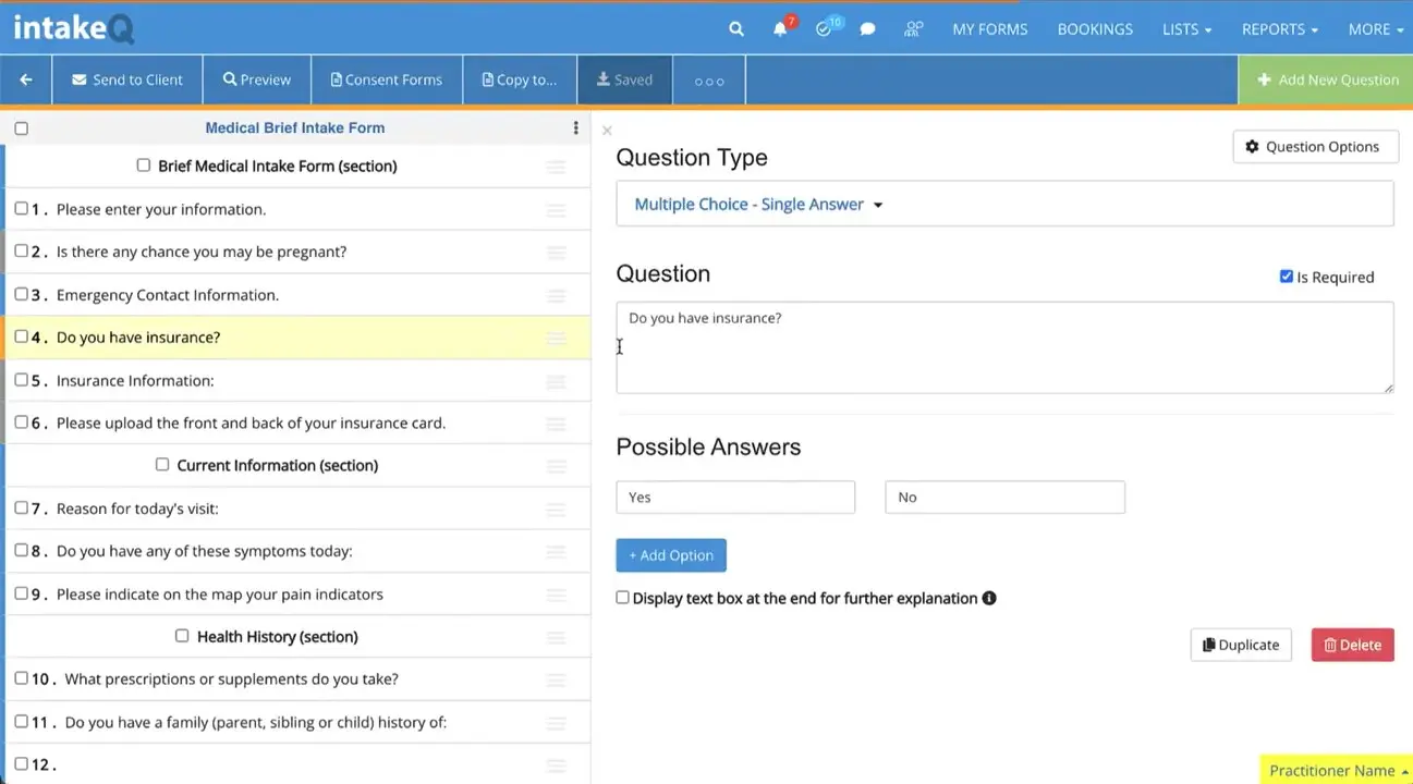 intakeQ Practice Management Software EHR and Practice Management Software