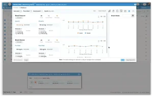 Dashboard view of eClinicalWorks EMR software showing remote patient monitoring.