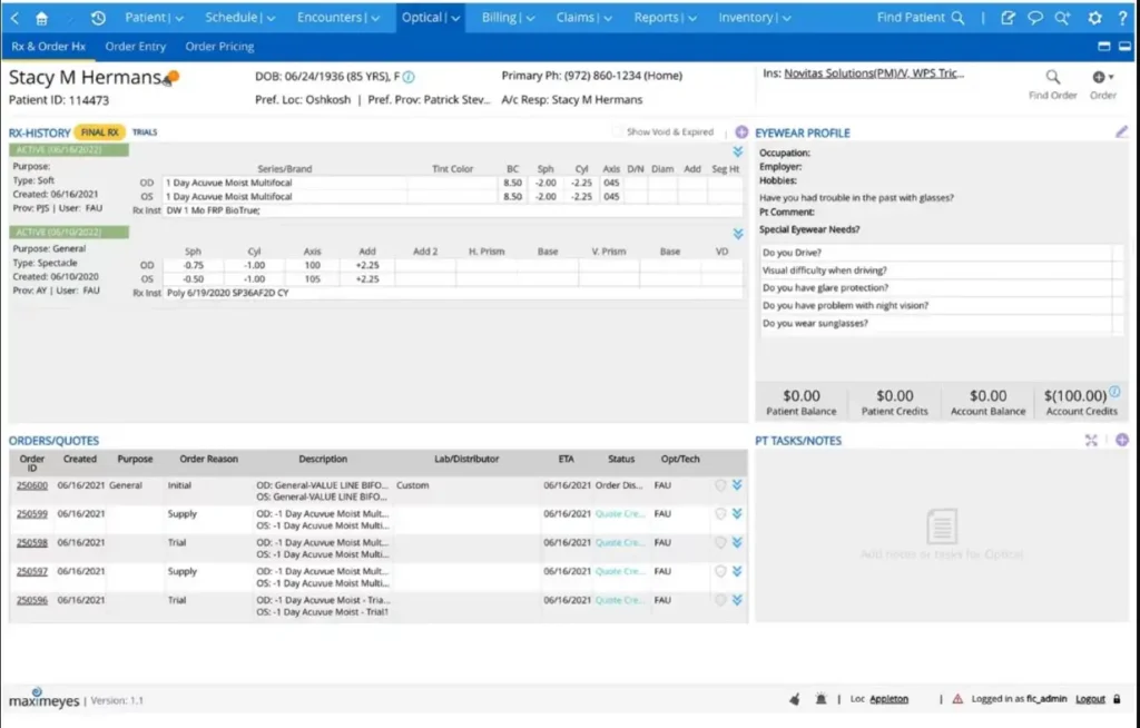 MaximEyes EHR Software EHR and Practice Management Software
