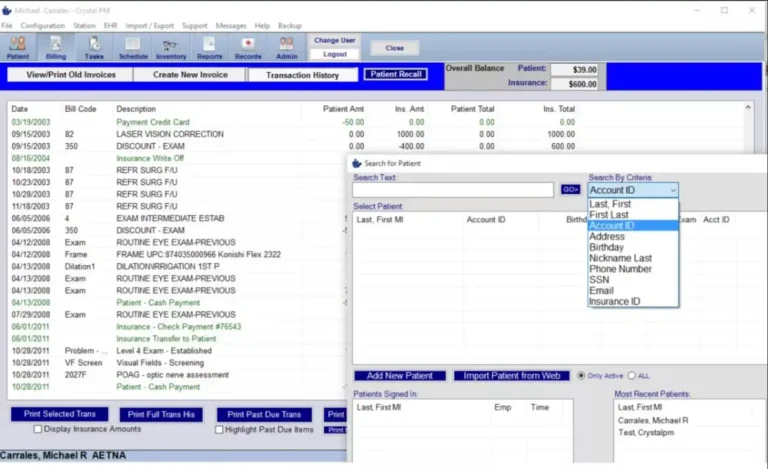 Crystal EHR Practice Management Software Billing