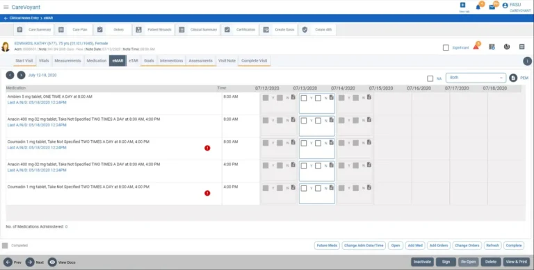 CareVoyant EMR Practice Management Software eMAR