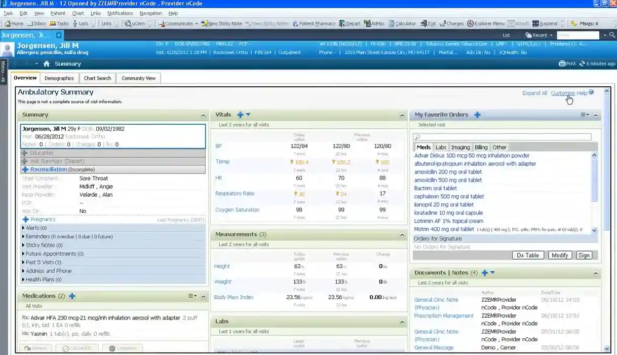 Cerner PowerChart Ambulatory EMR Software EHR and Practice Management Software