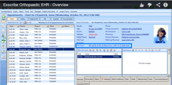 Exscribe Orthopaedic Healthcare Solutions EHR and Practice Management Software