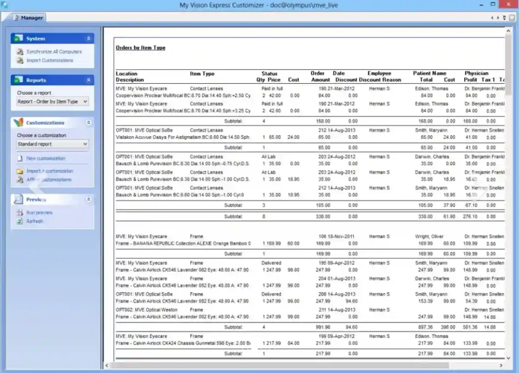 My Vision Express EHR Software EHR and Practice Management Software