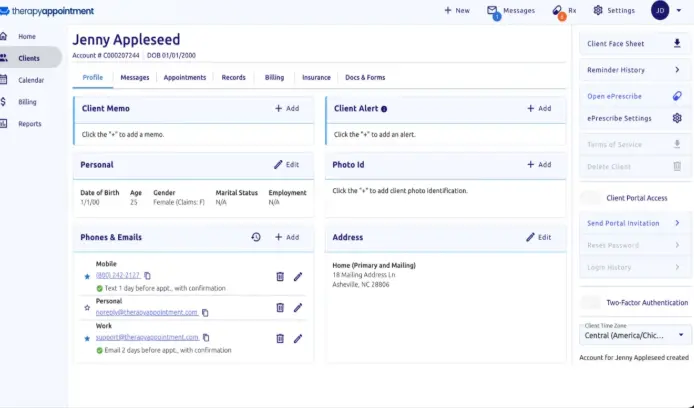TherapyAppointment EMR Software EHR and Practice Management Software