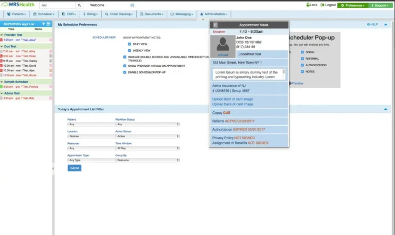 WRSHealth EMR Practice Management Software Demo