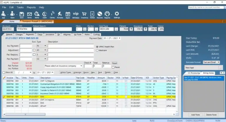 Chiro Quick Charts EMR Practice Management Software Billing