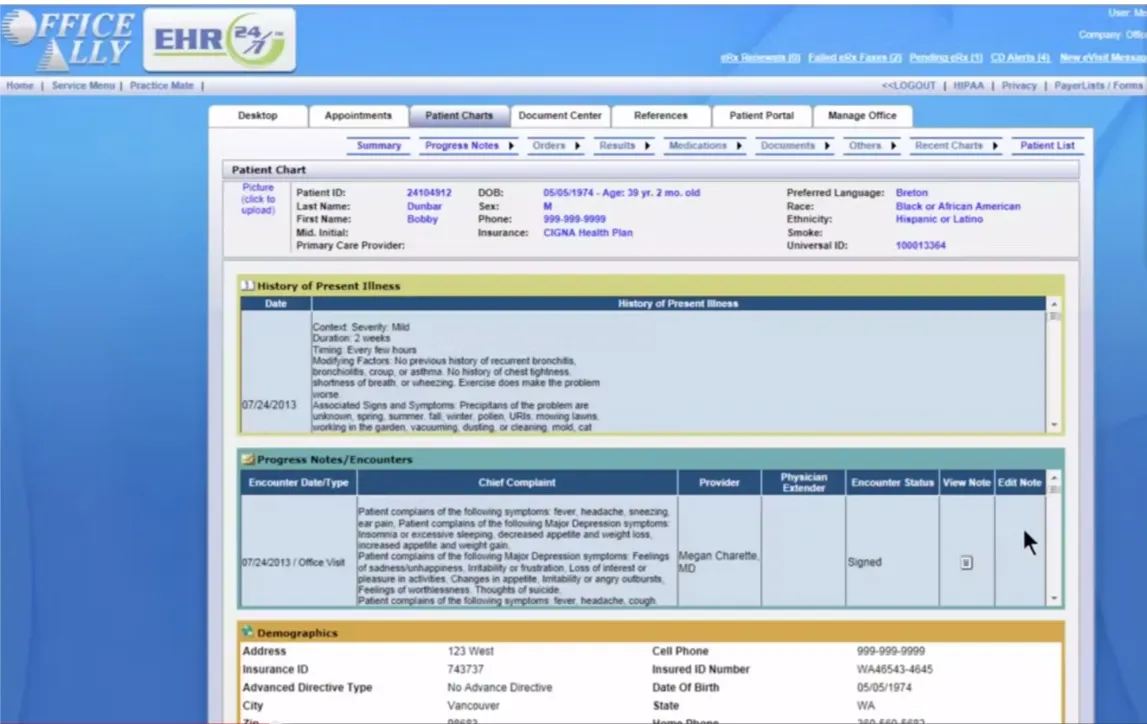 EHR 24-7 Software EHR and Practice Management Software