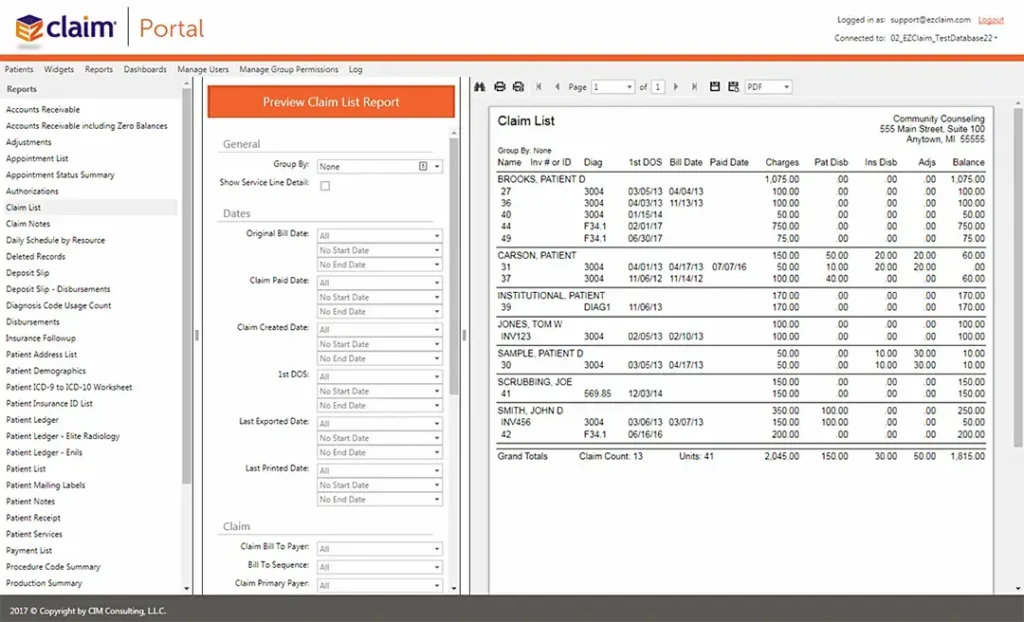 EZClaim Medical Billing Software EHR and Practice Management Software