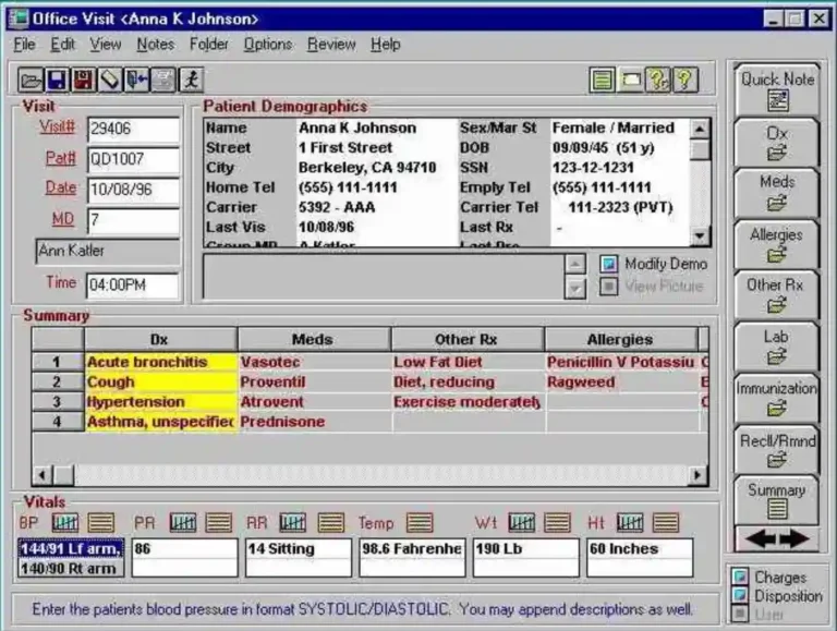 QDClinical EMR Practice Management Software Visit