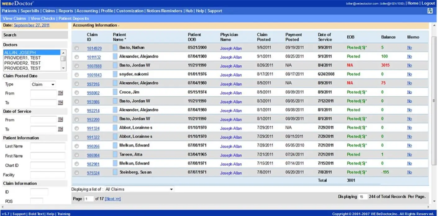 WEBeDoctor EMR Software EHR and Practice Management Software