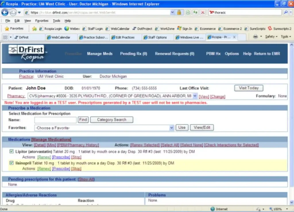 Rcopia-MU e-Prescribing System EHR and Practice Management Software