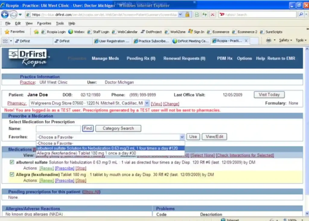 Rcopia-MU e-Prescribing System EHR and Practice Management Software