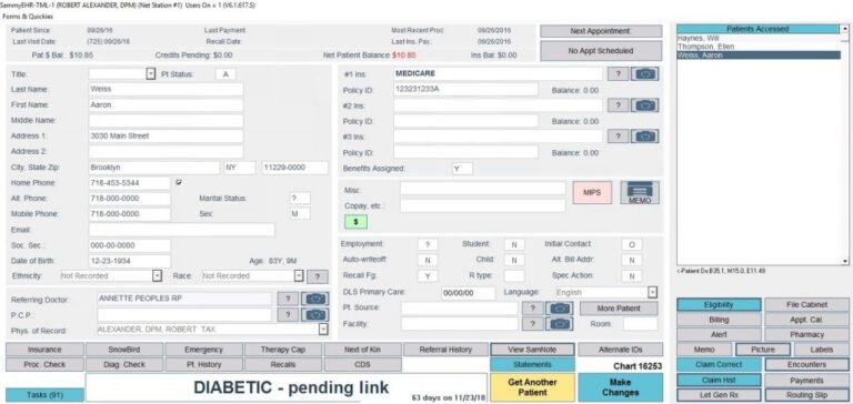 Sammy-EMR-EHR-Software-2019-Practice-Management-Podiatry-System-2