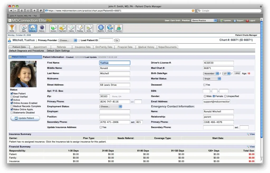 MDConnection PM Software EHR and Practice Management Software