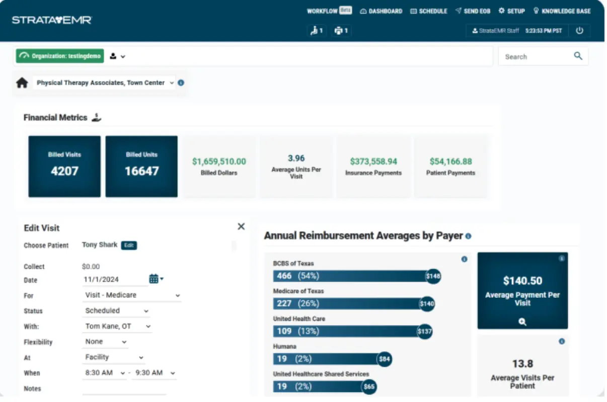 StrataPT EMR Software EHR and Practice Management Software