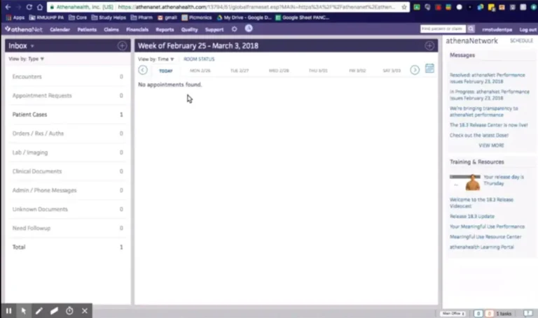 athenaClinicals EMR Practice Management Software Inbox