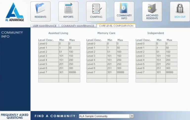 Al Advantage EMR Practice Management Software Care Levels