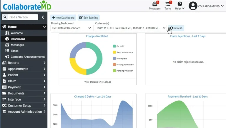 CollaborateMD-Medical-Billing-Software-Payment-Portal-Dashboard-Demo