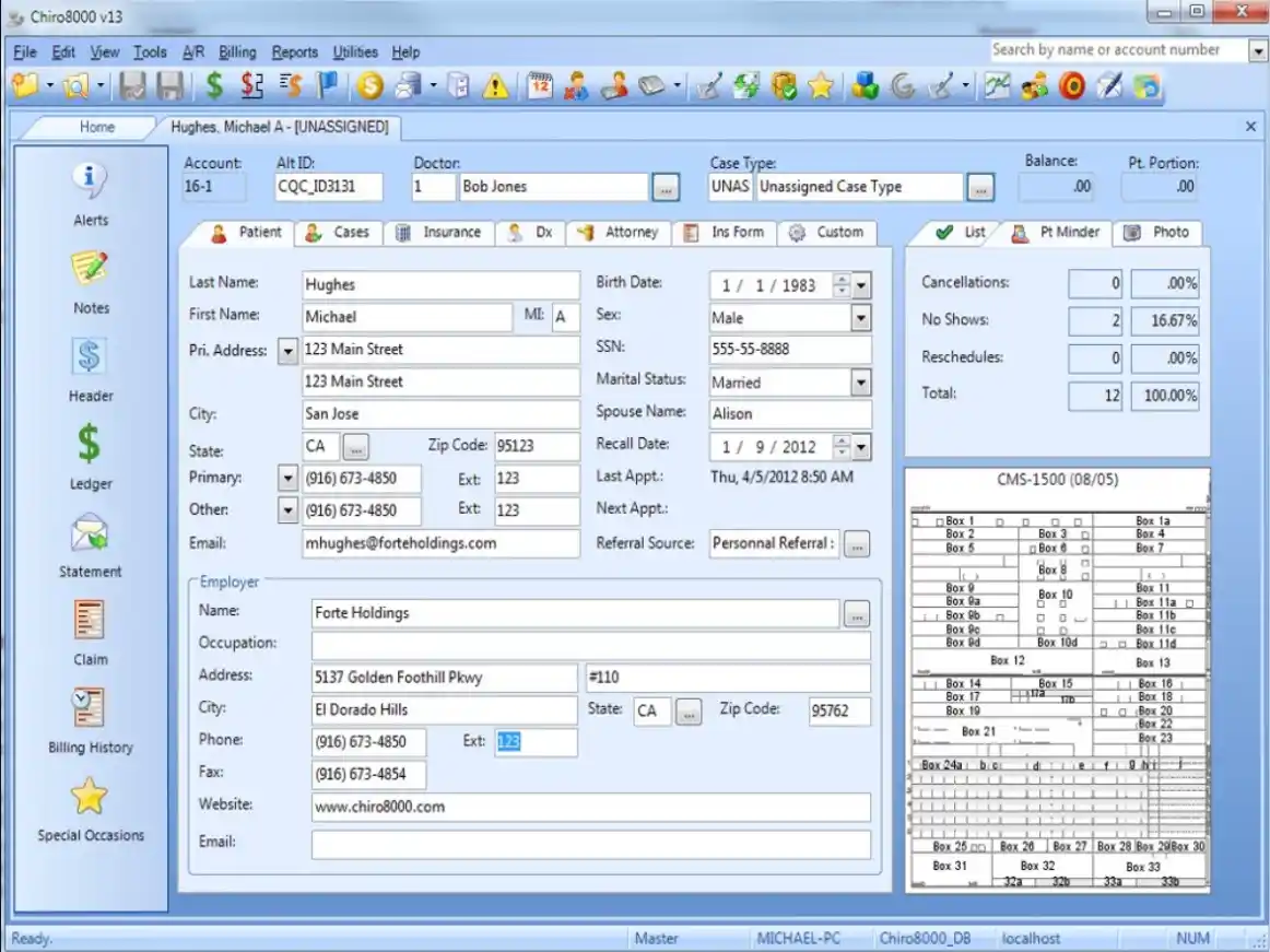 Chiro8000 Chiropractic Software EHR and Practice Management Software