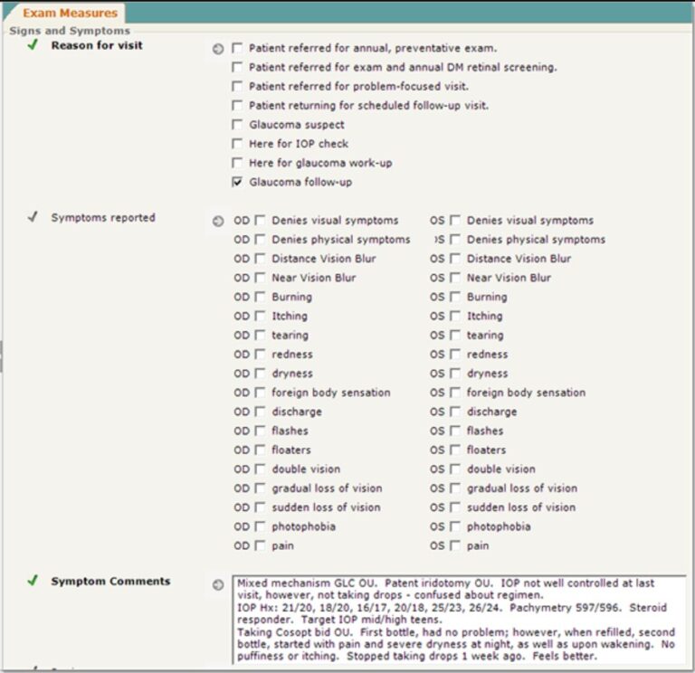 AXEIUM Community Health EMR Software Exam Measures