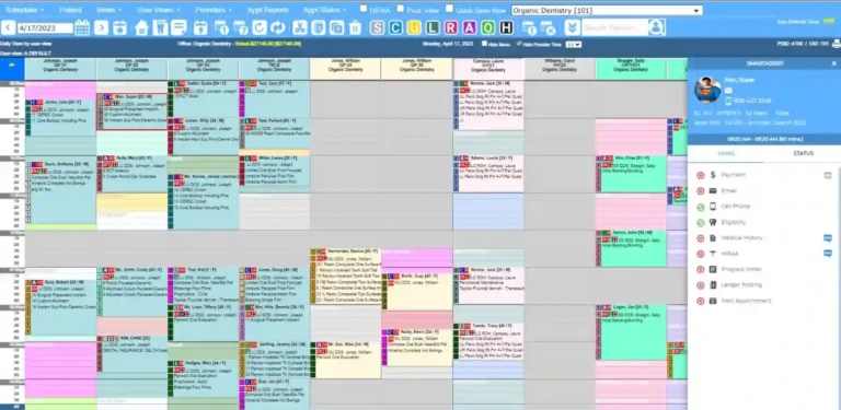 Planet DDS EHR Practice Management Software Scheduler