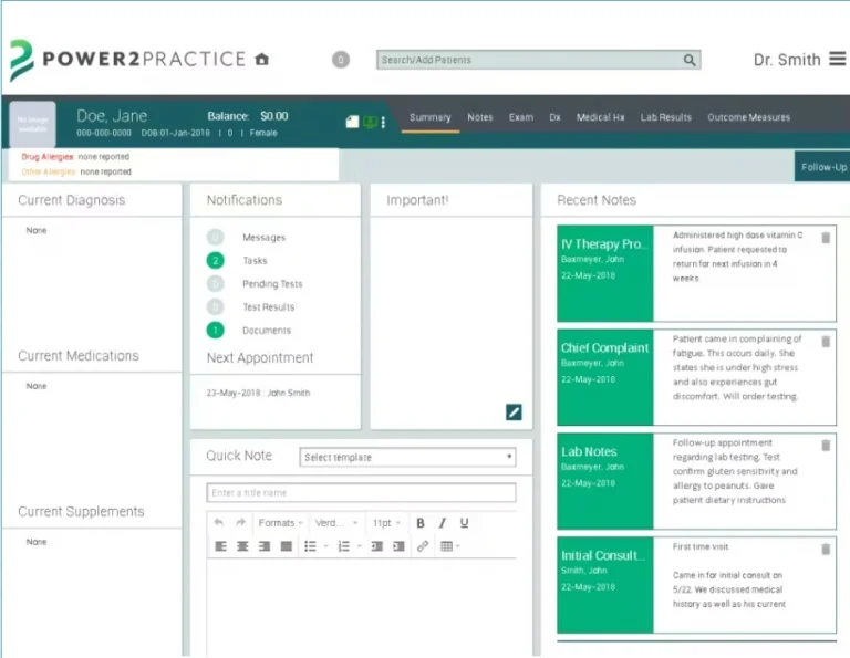 Power2Practice-EMR-Practice-Management-Software-Patient-Chart-Summary.