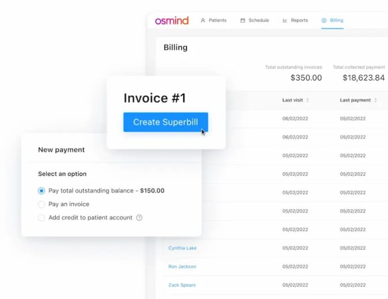 Osmind EHR & Practice Management Software Billing Invoice