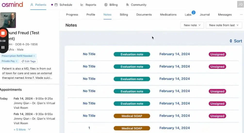 Osmind EHR Software EHR and Practice Management Software