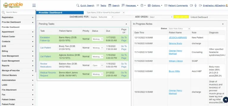 EnableDoc-EMR-Practice-Management-Software-Patient-Provider-Dashboard