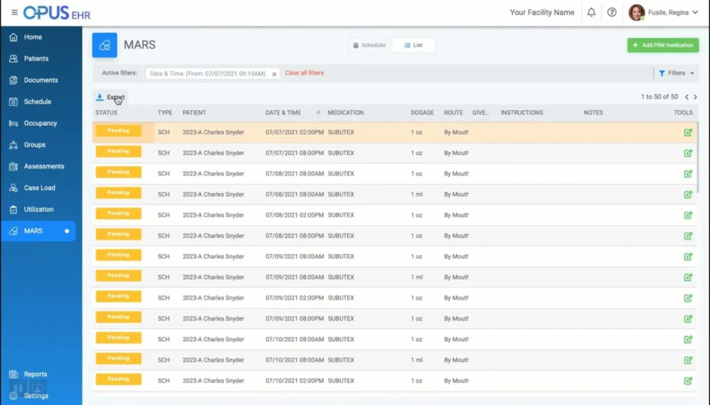 Opus Behavioral Health EHR Software EHR and Practice Management Software